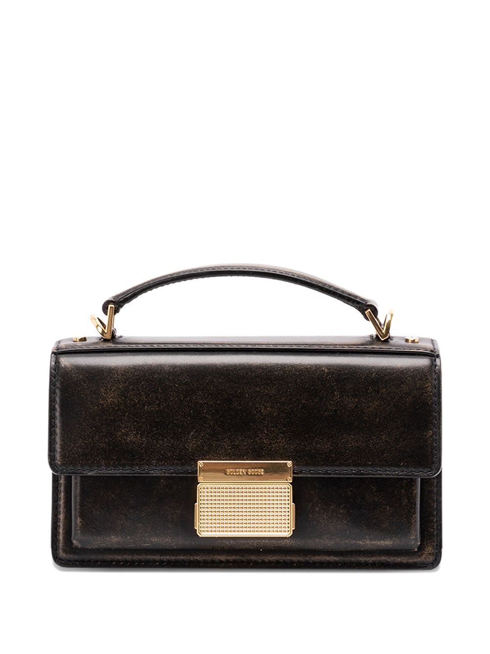 GOLDEN GOOSE Mini Leather Handbag with Top Handle and Detachable Strap