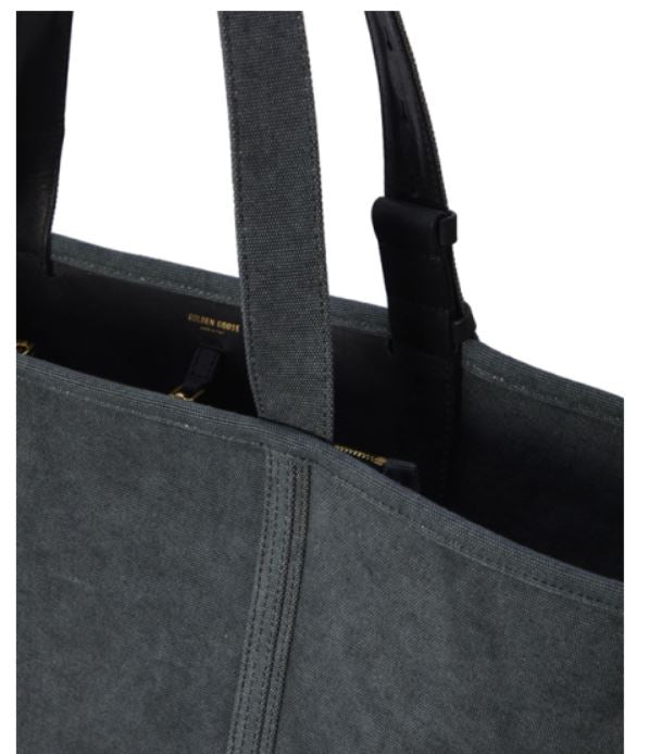 GOLDEN GOOSE 100% Cotton Versatile Handbag with Two Top Handles & Detachable Shoulder Strap