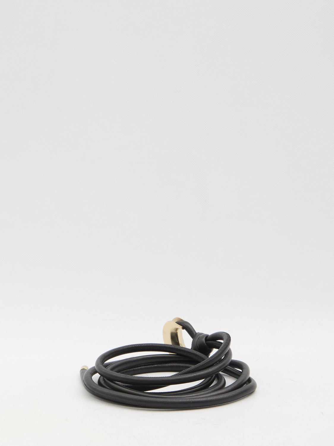 GOLDEN GOOSE Nappa Leather Tubular Belt with Metal End Caps