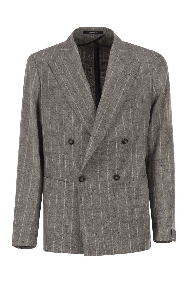 TAGLIATORE Double-Breasted Alpaca and Linen Jacket - FW25 Collection