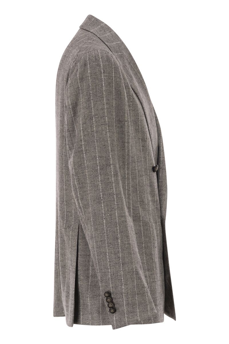 TAGLIATORE Double-Breasted Alpaca and Linen Jacket - FW25 Collection