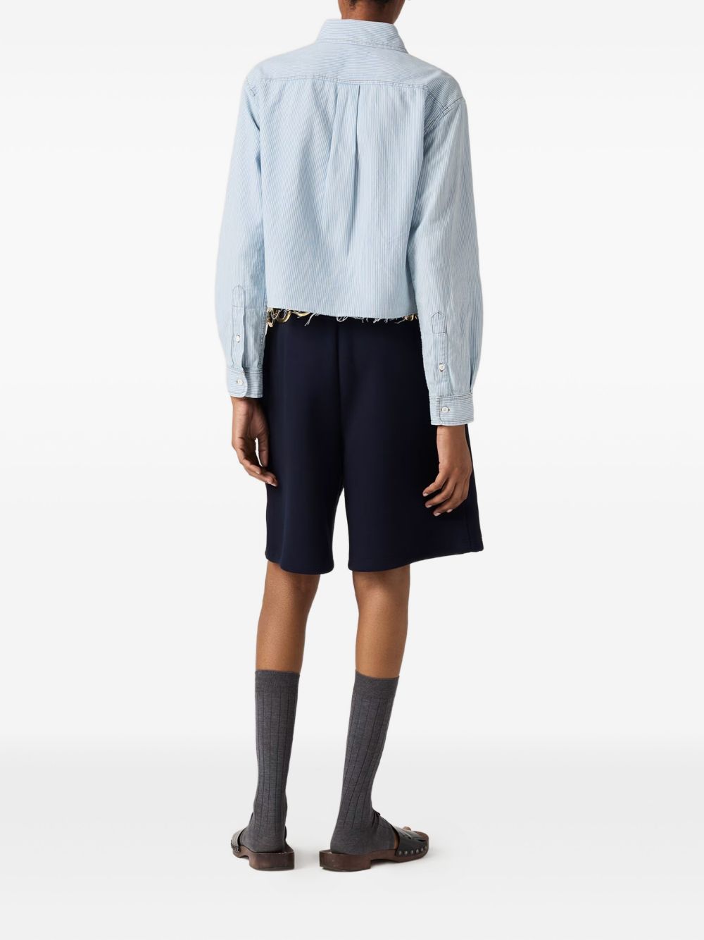 MIU MIU Striped Chambray Shirt for Women - FW25 Collection