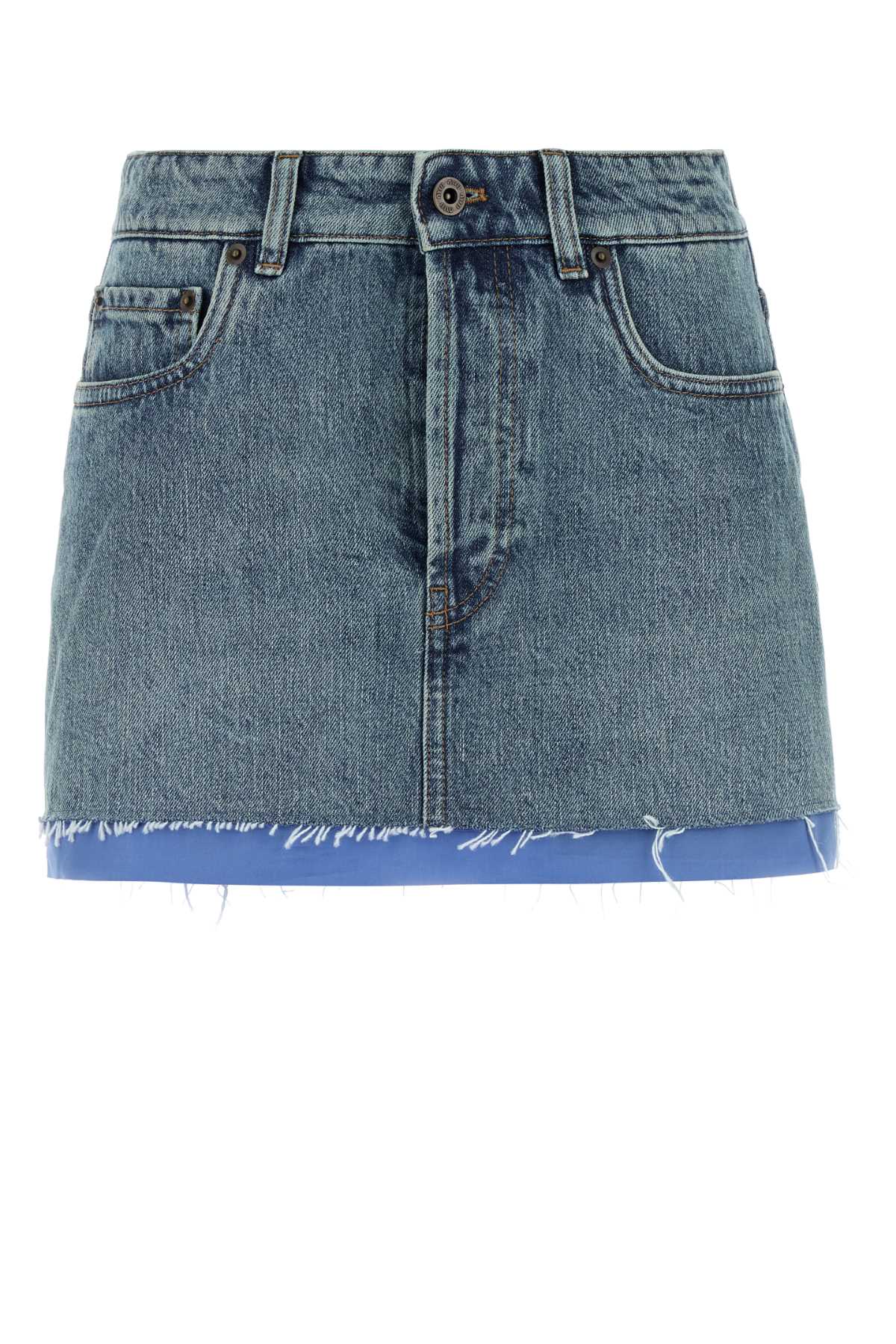 MIU MIU Stylish Denim Mini Skirt