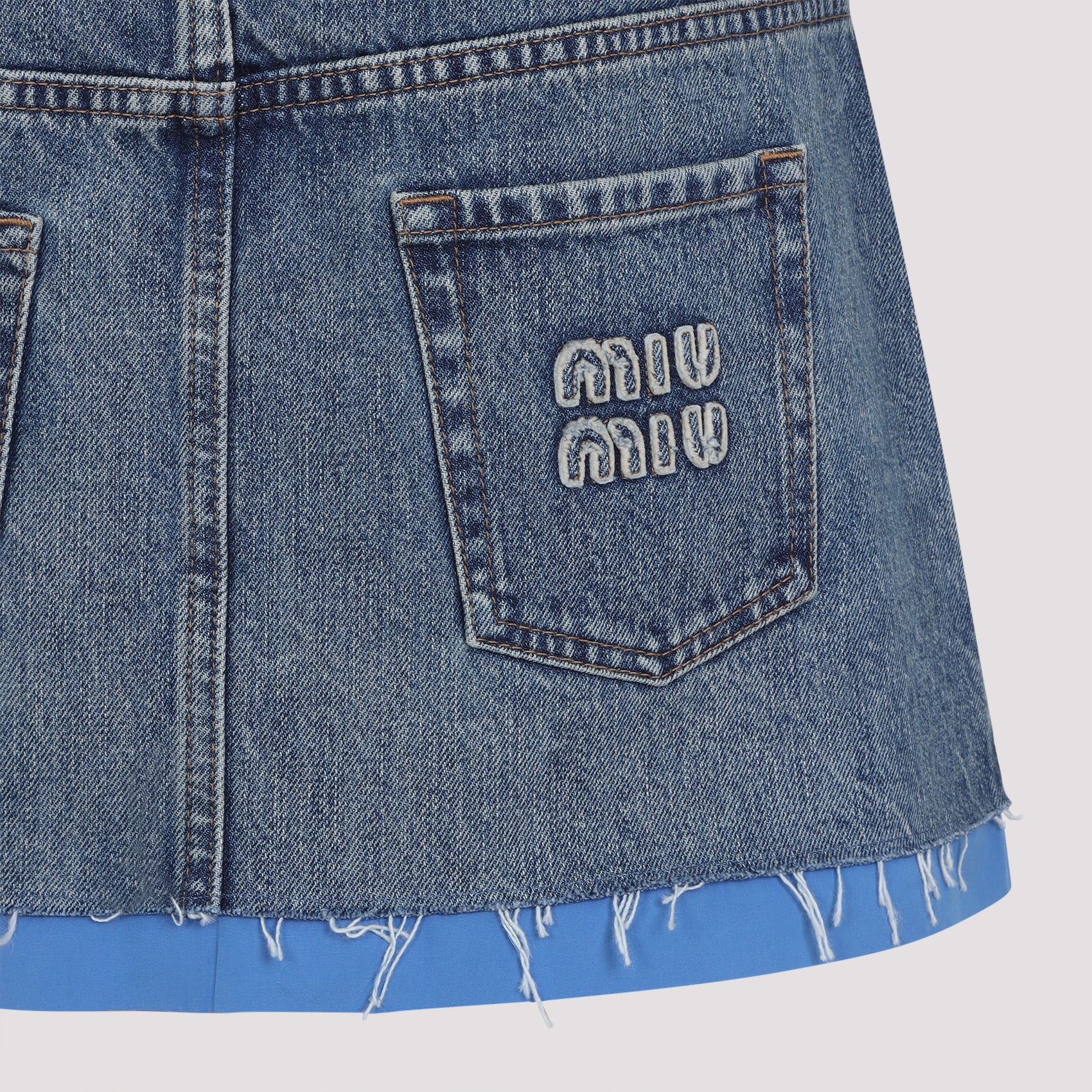 MIU MIU Stylish Denim Mini Skirt