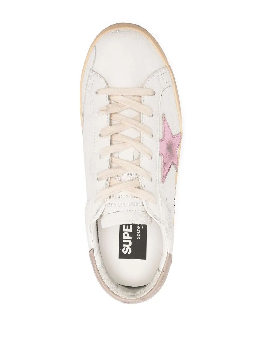 GOLDEN GOOSE Mini Leather Star Sneakers with Metal Lettering