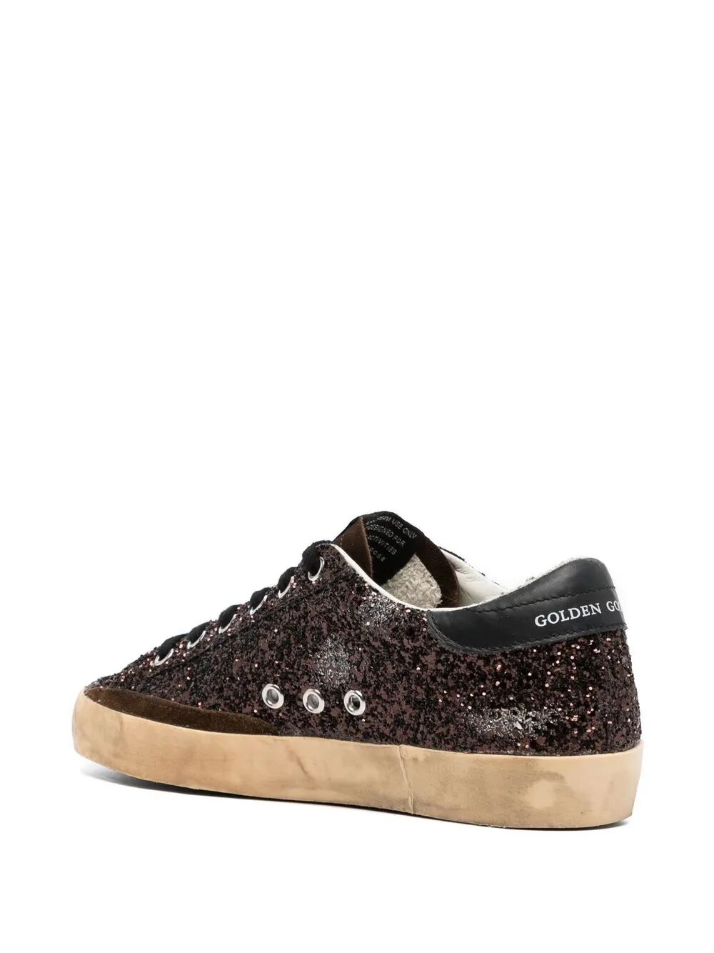 GOLDEN GOOSE Glitter Upper Suede Tongue Leather Star Sneakers
