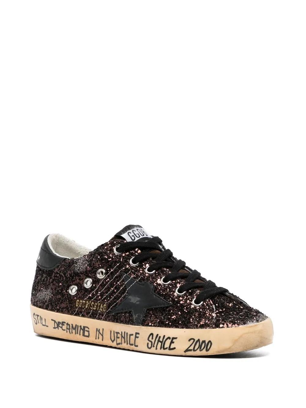 GOLDEN GOOSE Stylish Superstar Glitter Suede Sneakers