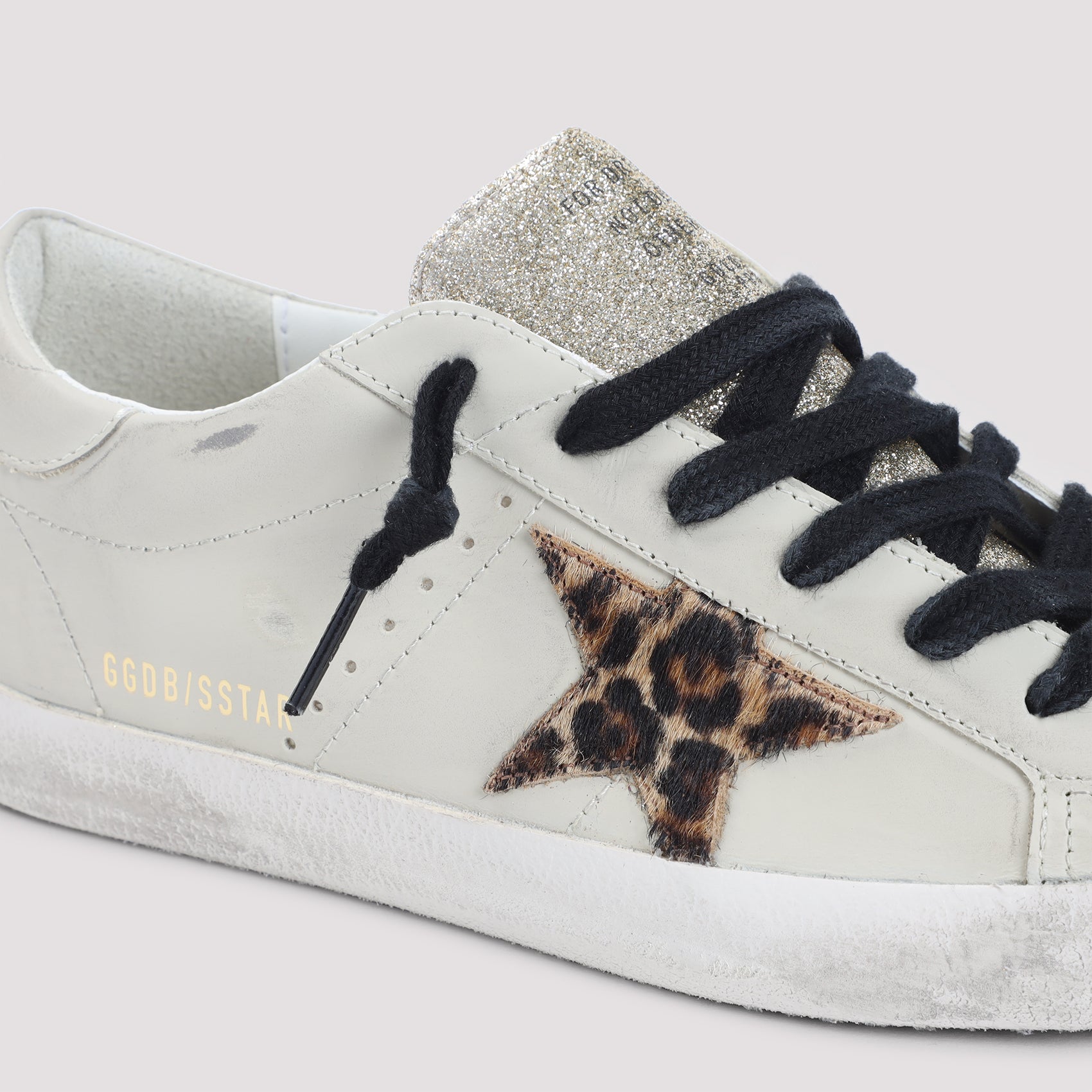 GOLDEN GOOSE Glitter Upper Leather Sneakers for Women