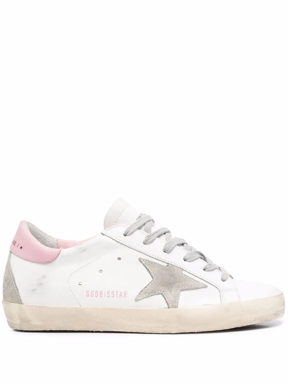 GOLDEN GOOSE Super Star Leather Sneakers with Suede Star and Spur