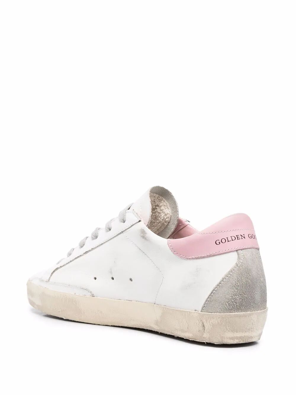 GOLDEN GOOSE Super Star Leather Sneakers with Suede Star and Spur