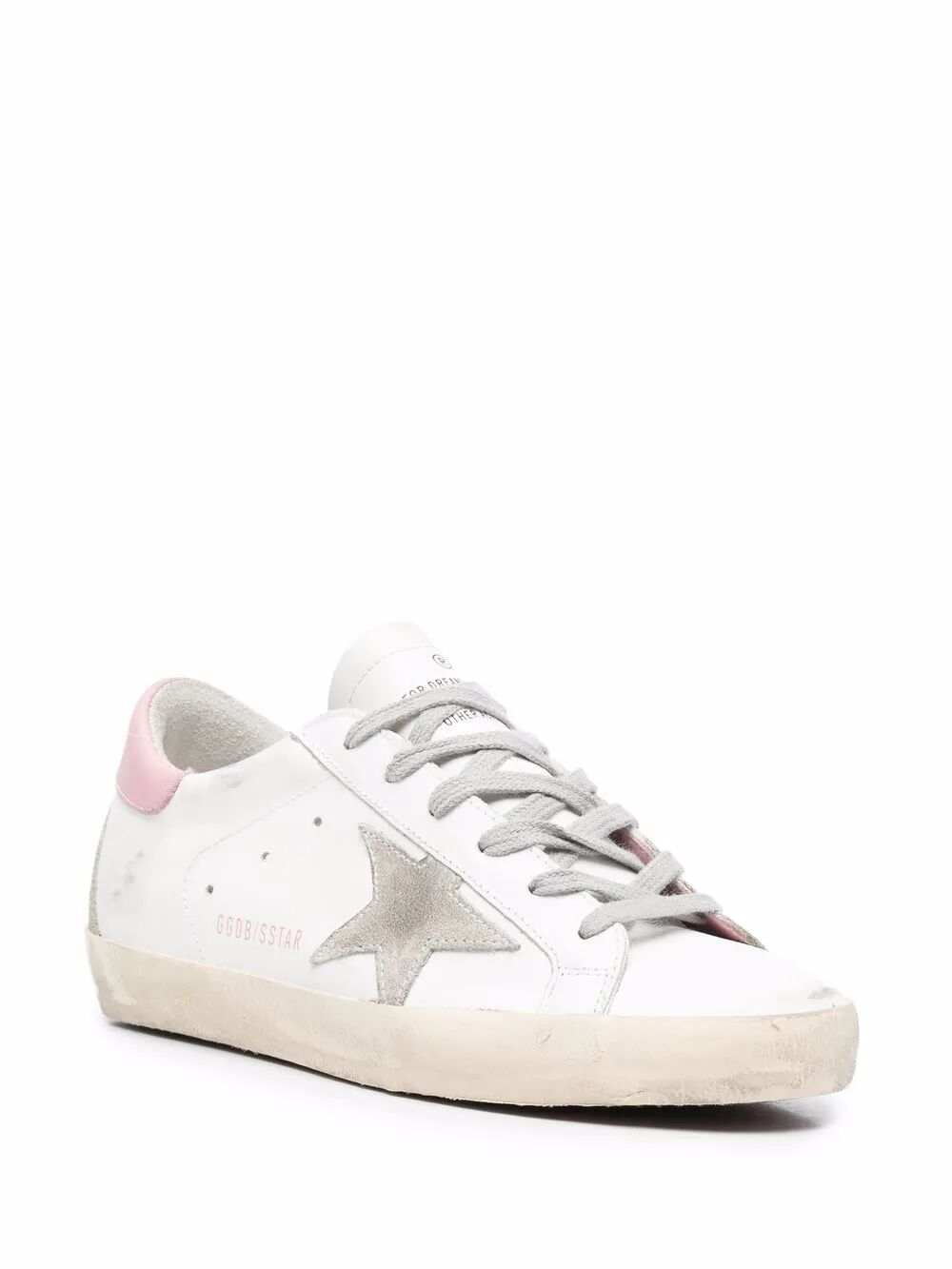 GOLDEN GOOSE Super Star Leather Sneakers with Suede Star and Spur