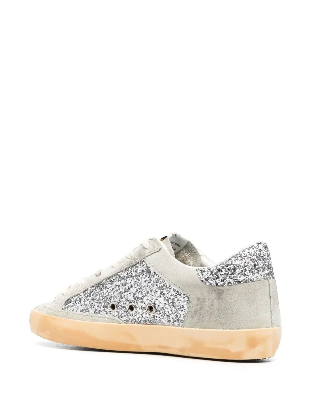 GOLDEN GOOSE Suede and Glitter Upper Sneakers with Star Glitter Heel