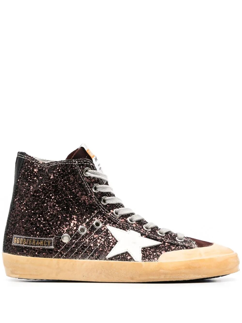 GOLDEN GOOSE Francy Penstar Mini Glitter Upper Suede Toe Leather Star Sneakers