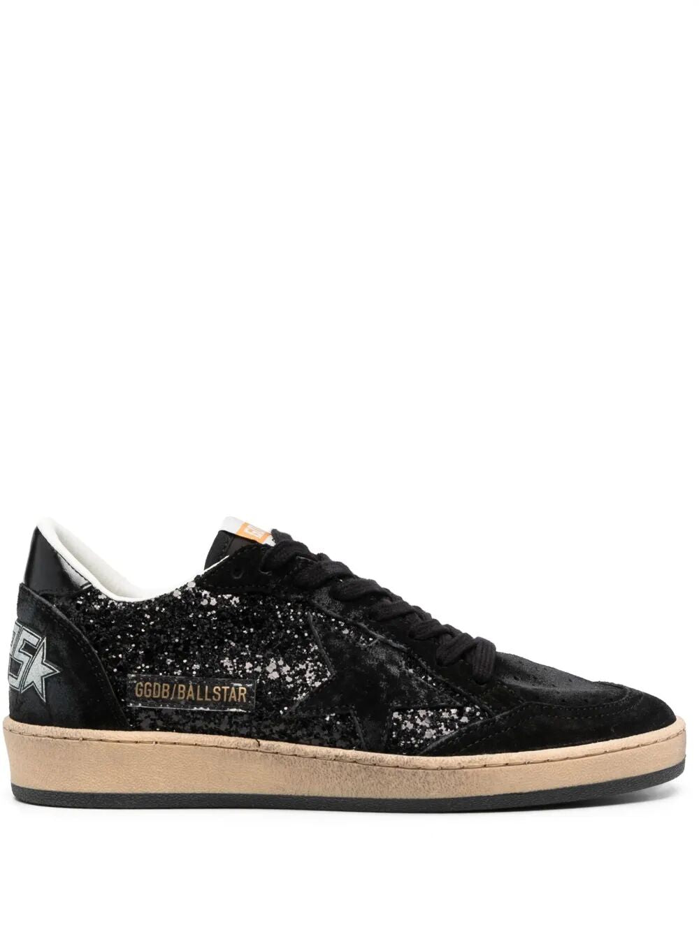 GOLDEN GOOSE Suede and Glitter Sneaker Ballstar for Women