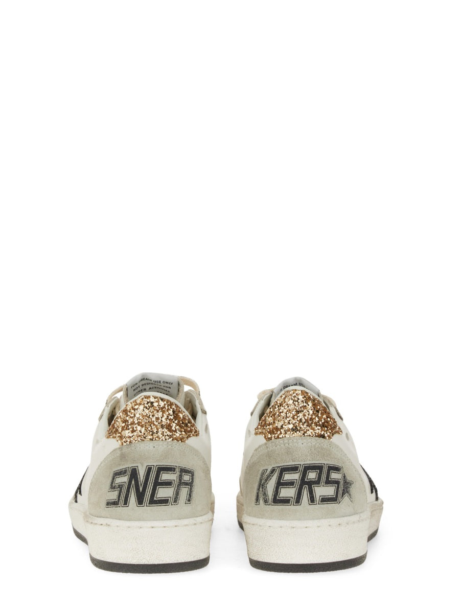 GOLDEN GOOSE Leather Upper and Toe Glitter Sneakers for Women