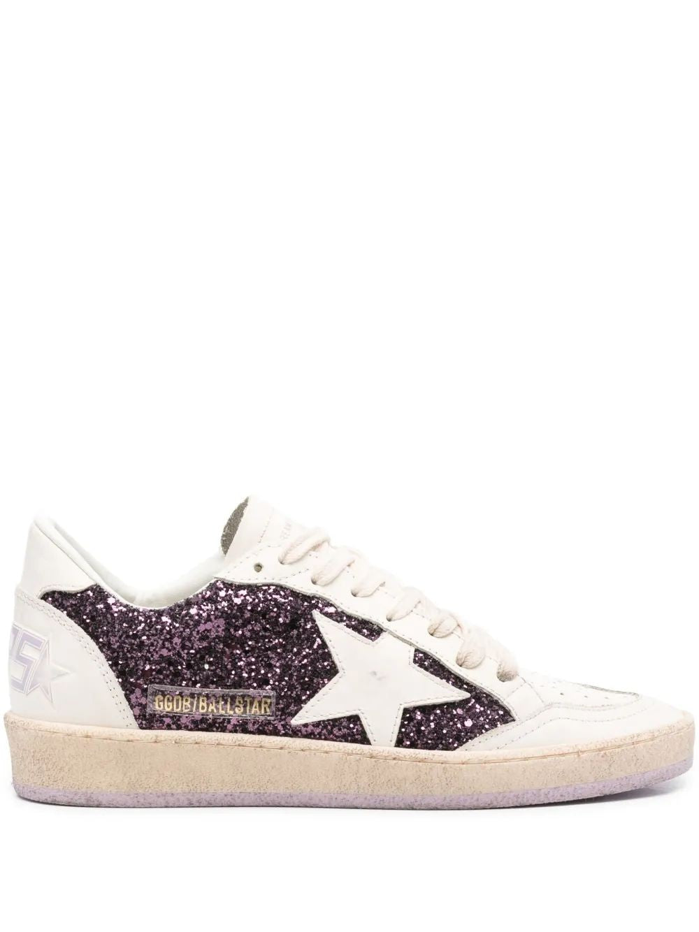 GOLDEN GOOSE Glitter Upper Leather Toe Sneakers for Women