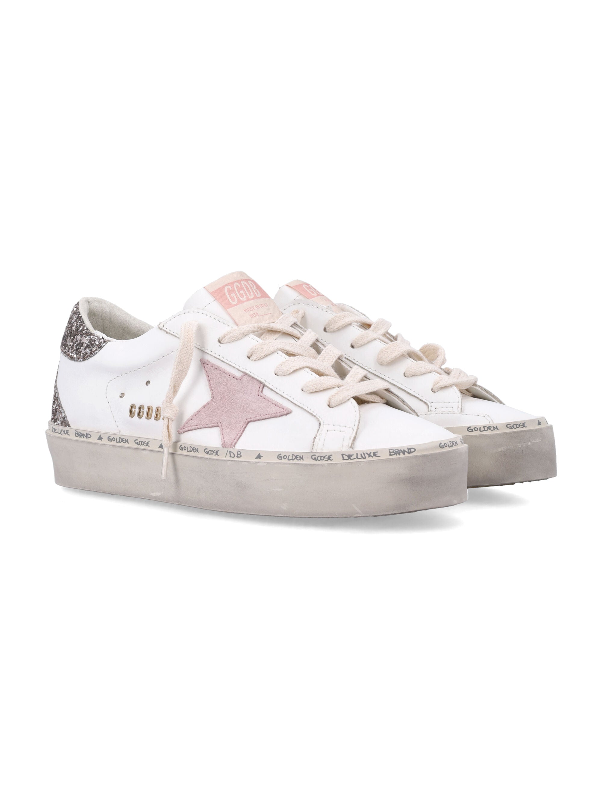 GOLDEN GOOSE High-Top Distressed Leather Sneakers for Women