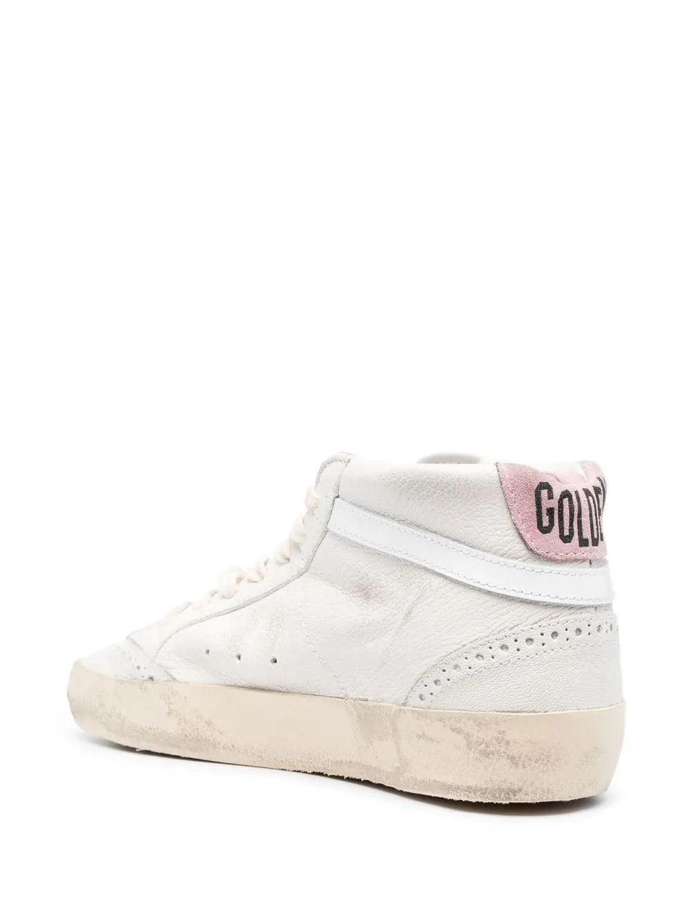 GOLDEN GOOSE Mid Star Nappa Leather Upper Glitter Sneakers for Women