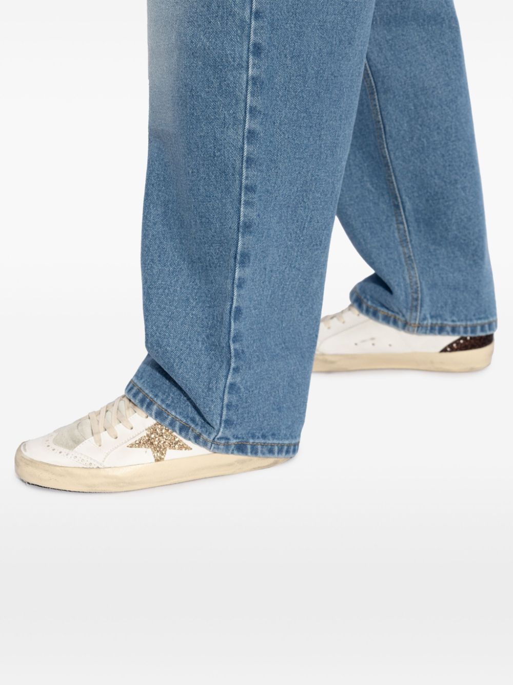 GOLDEN GOOSE Mid Star Leather Upper and Toe Sneakers for Women