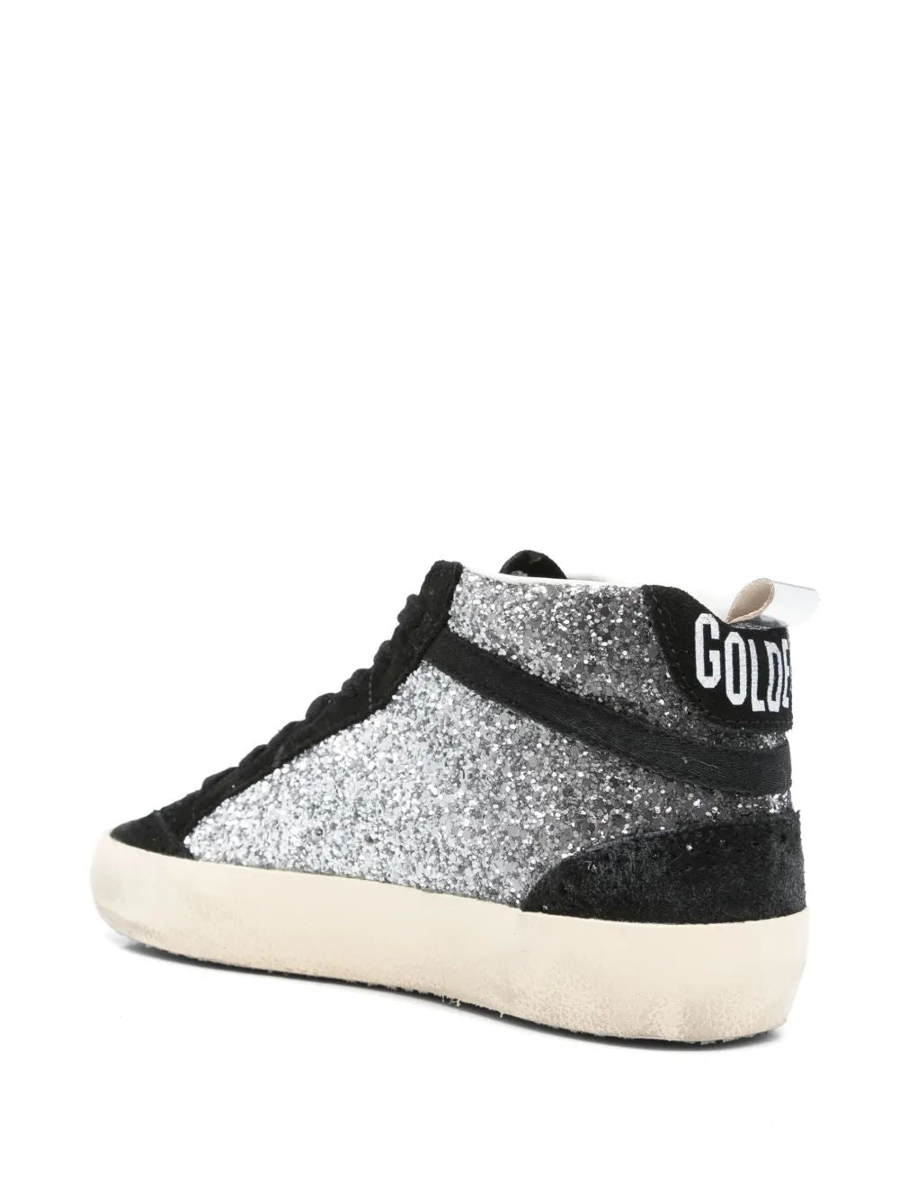 GOLDEN GOOSE Mid Star Glitter Upper Suede Sneakers for Women