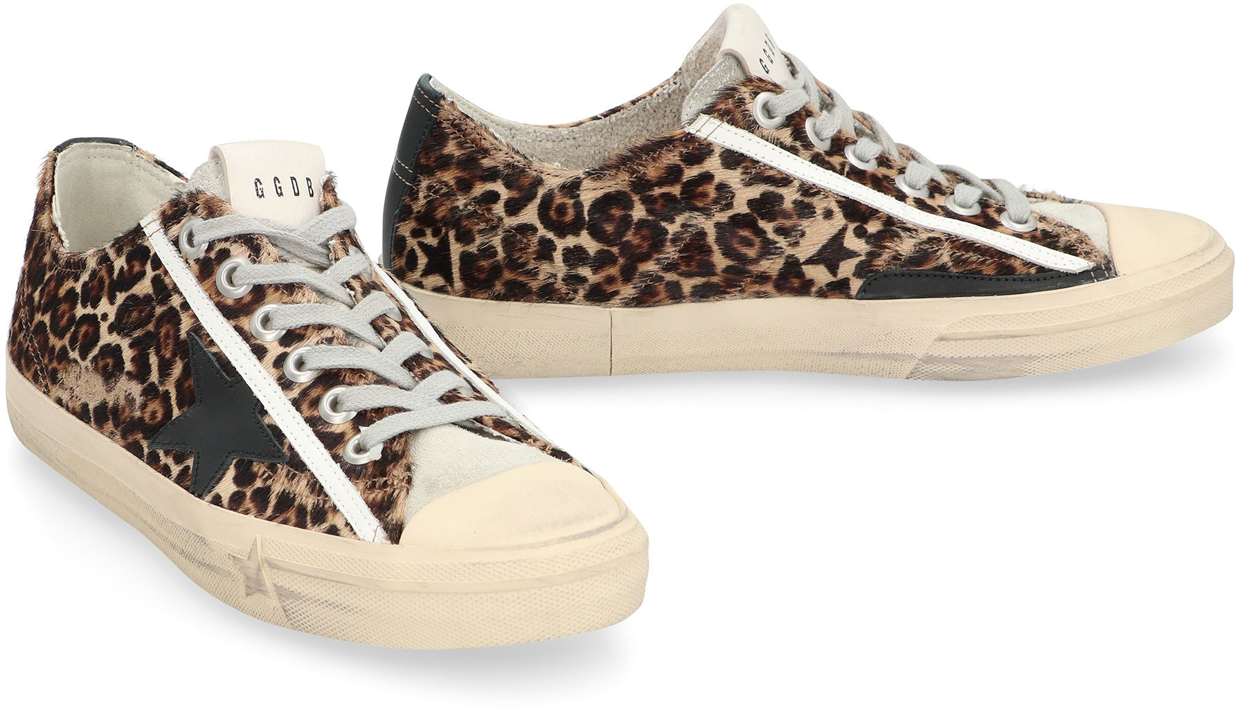 GOLDEN GOOSE V-STAR 2 Leopard Horsy Up Sneakers for Women