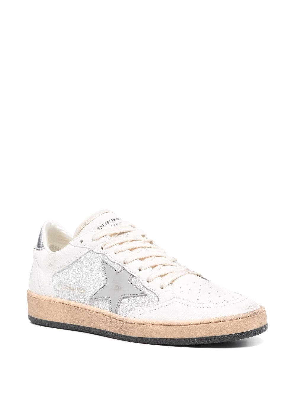 GOLDEN GOOSE Ballstar Glitter & Nappa Leather Star Sneakers for Women