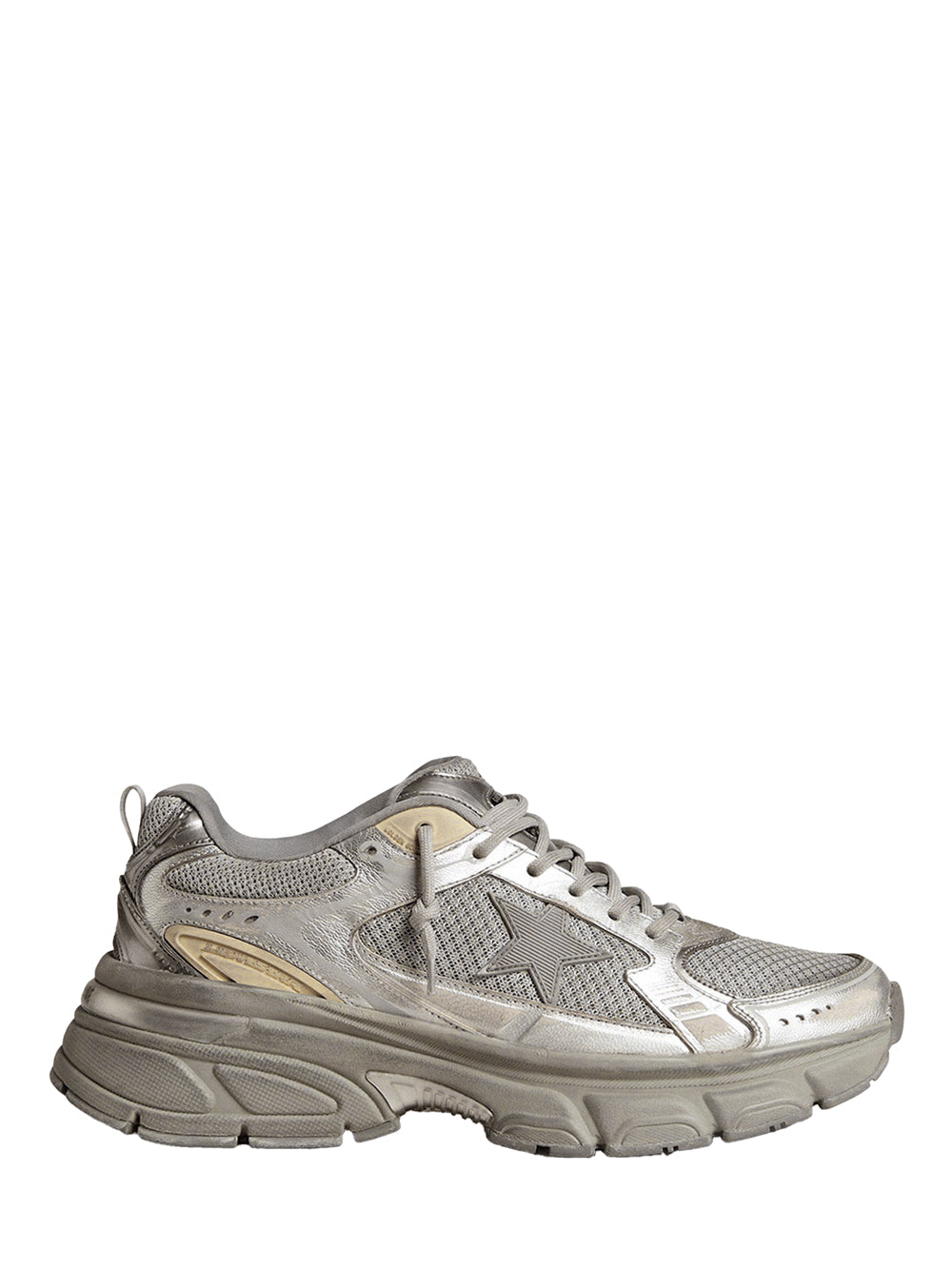 GOLDEN GOOSE Lightstar Women's Sneaker in Laminated Leather and Mesh
