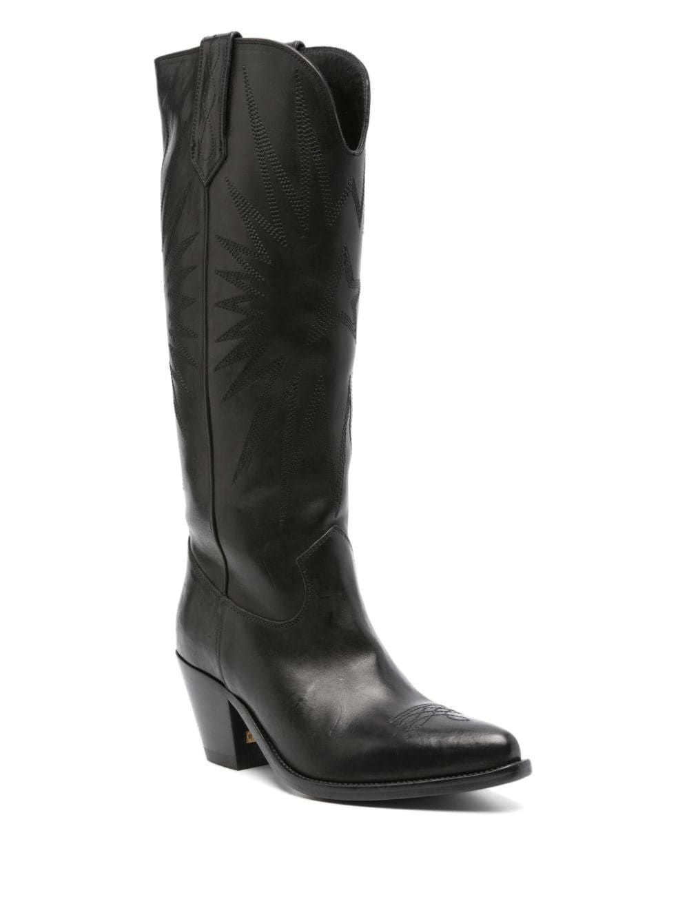 GOLDEN GOOSE Elegant Ankle Boots with Star Detail and Vintage Effect