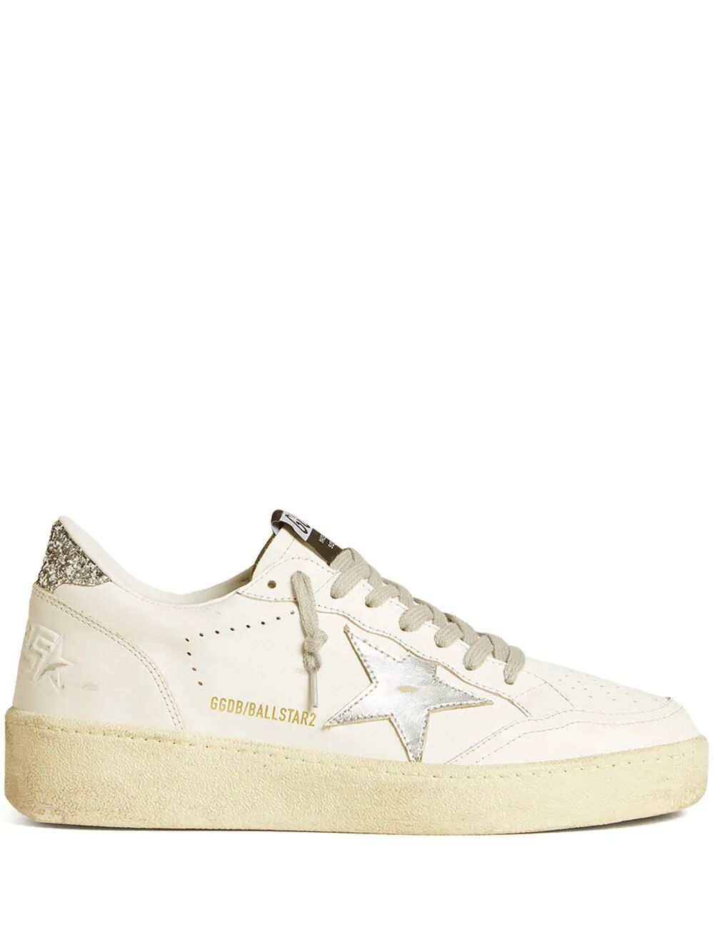 GOLDEN GOOSE Ballstar 2 Leather Upper with Glitter Heel