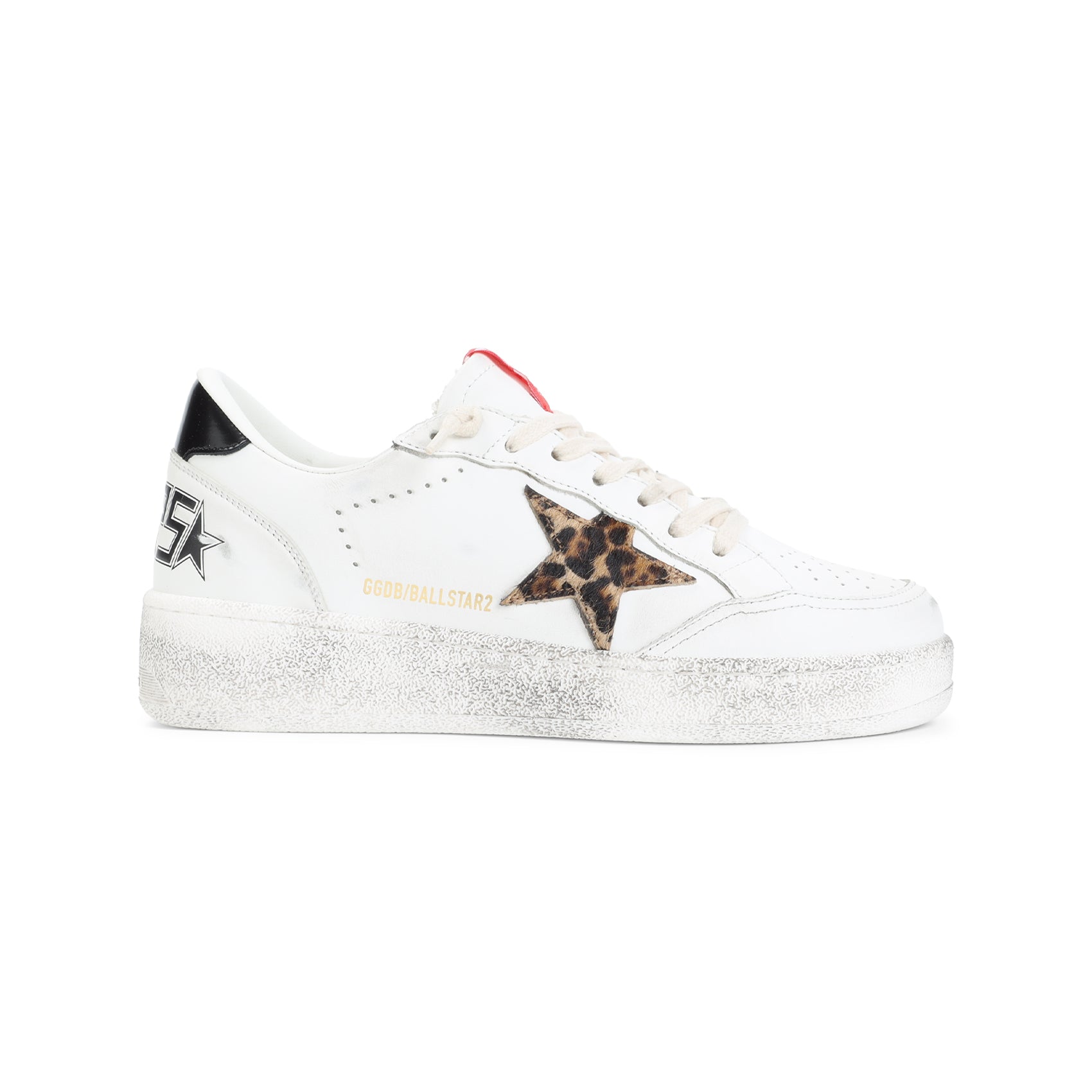 GOLDEN GOOSE WOMEN'S BALL STAR SNEAKER WITH LEOPARD PONY STAR