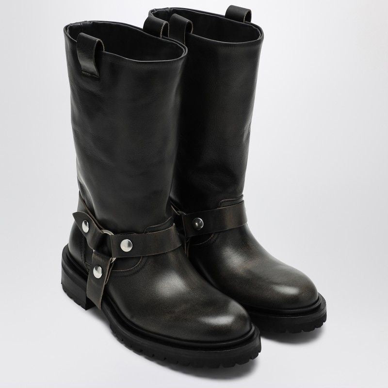 GOLDEN GOOSE Kurt Vintage-Effect Boots with Buckle
