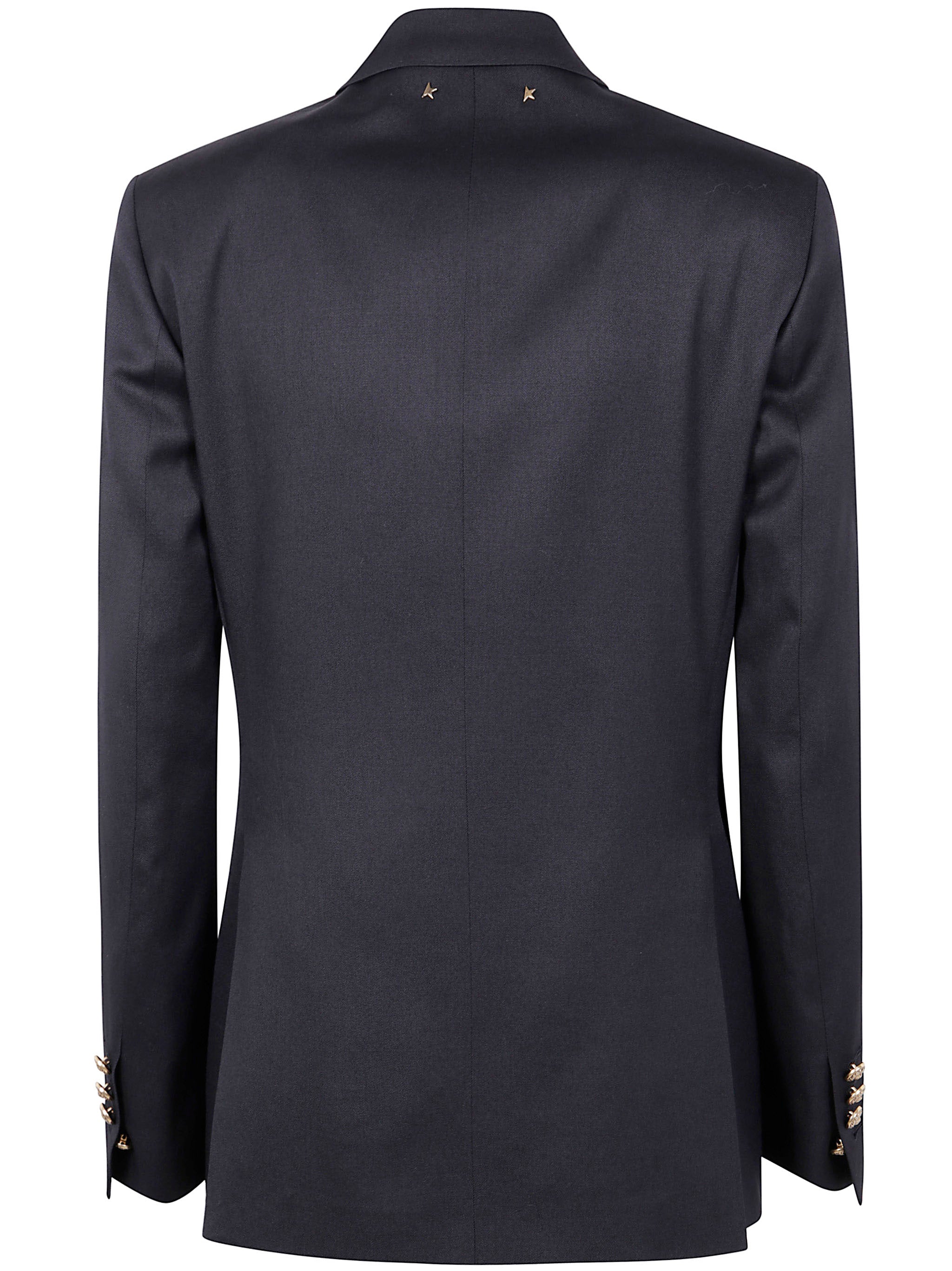 GOLDEN GOOSE Double Breasted Blazer Women's Light Dry Wool Gabardine