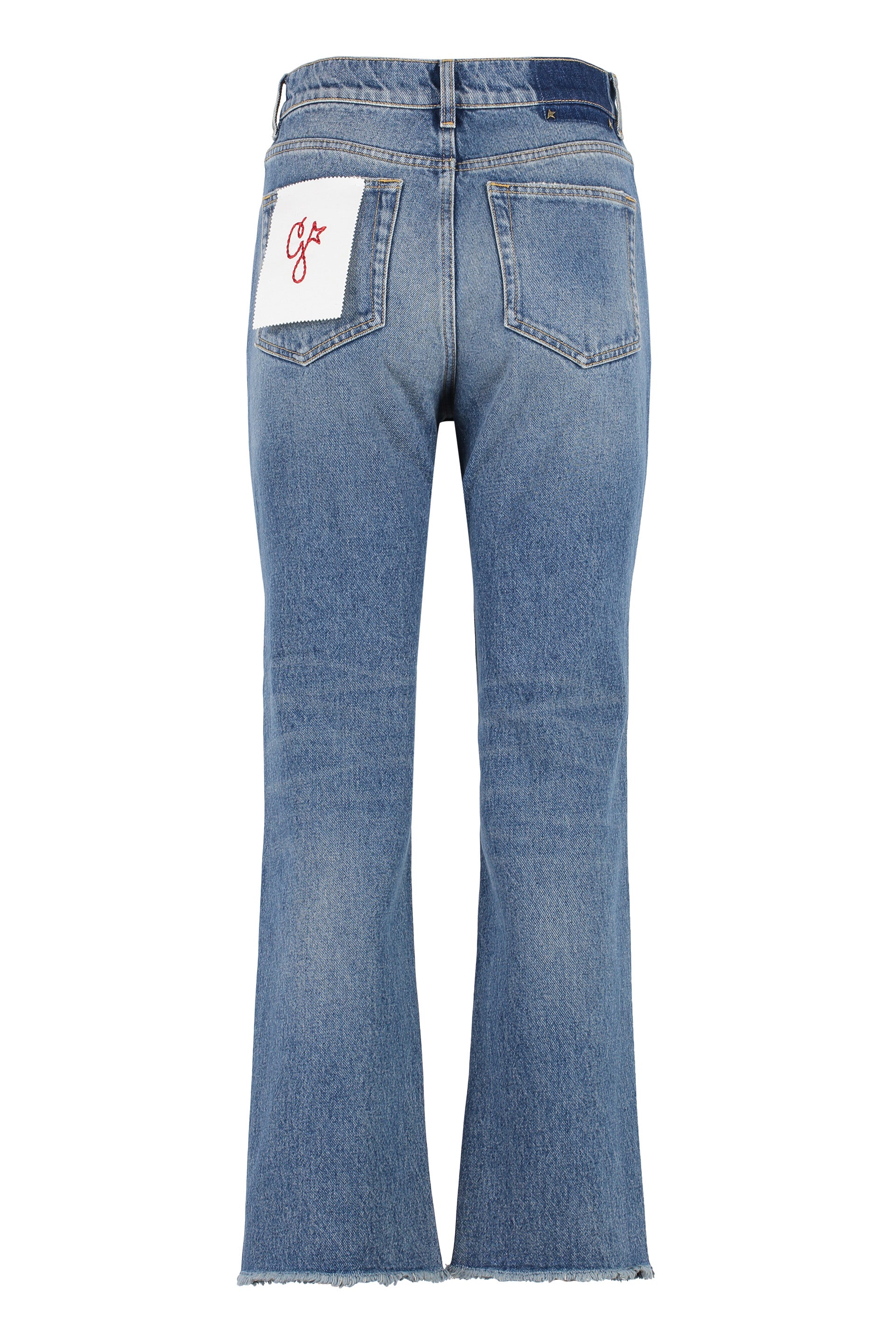 GOLDEN GOOSE Embroidered Patch Cropped Jeans