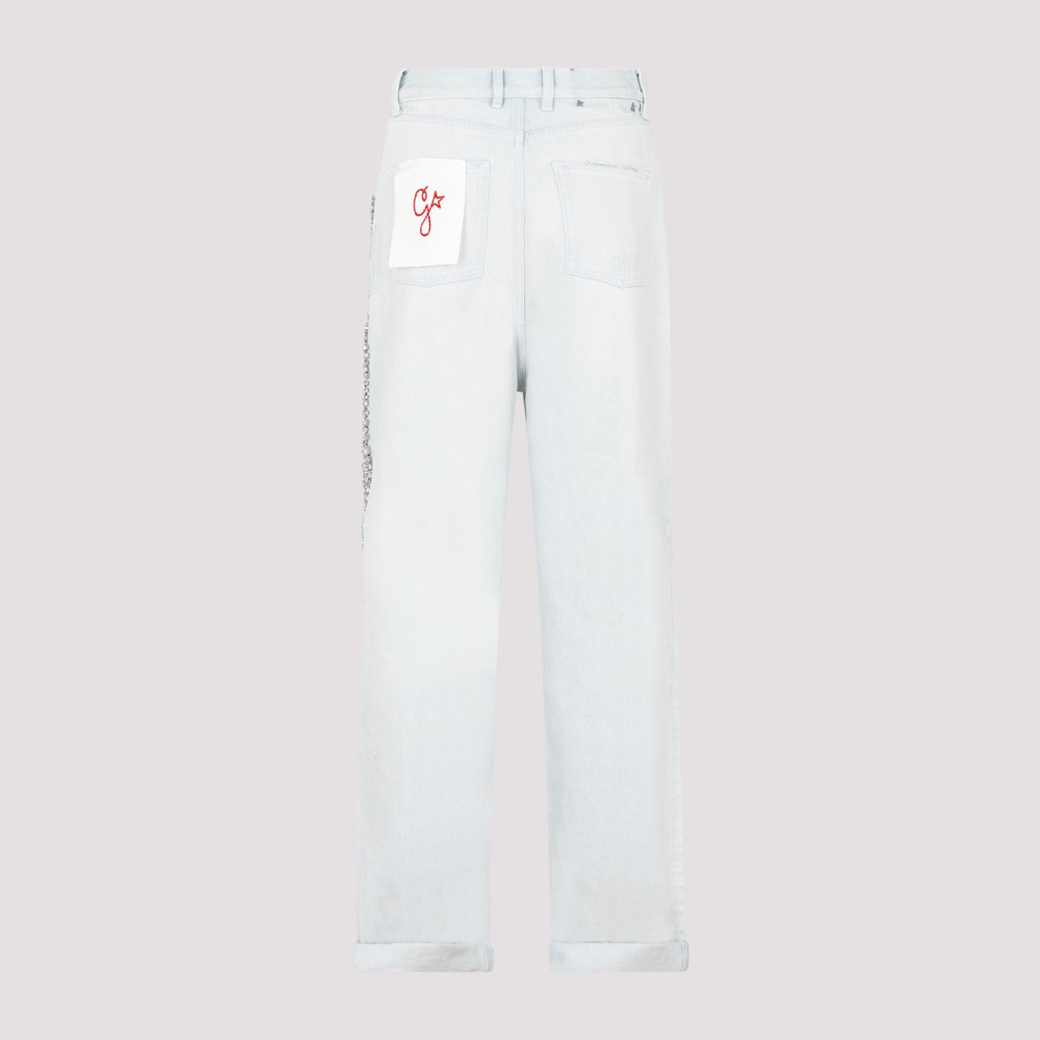 GOLDEN GOOSE Rhinestone Appliqué Distressed Jeans