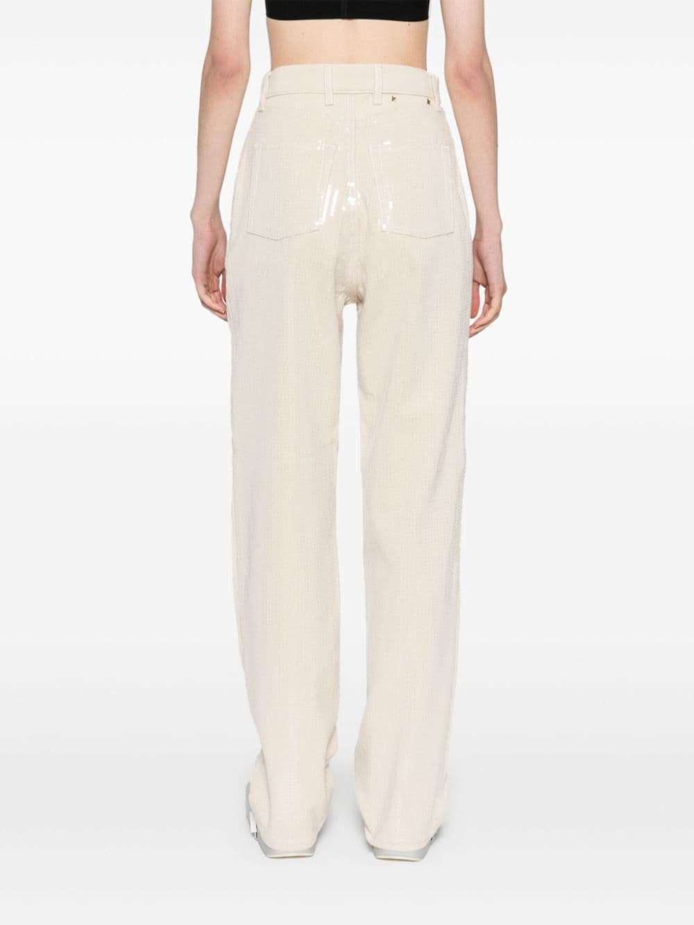 GOLDEN GOOSE Denim Pants with Star Stud Embellishments
