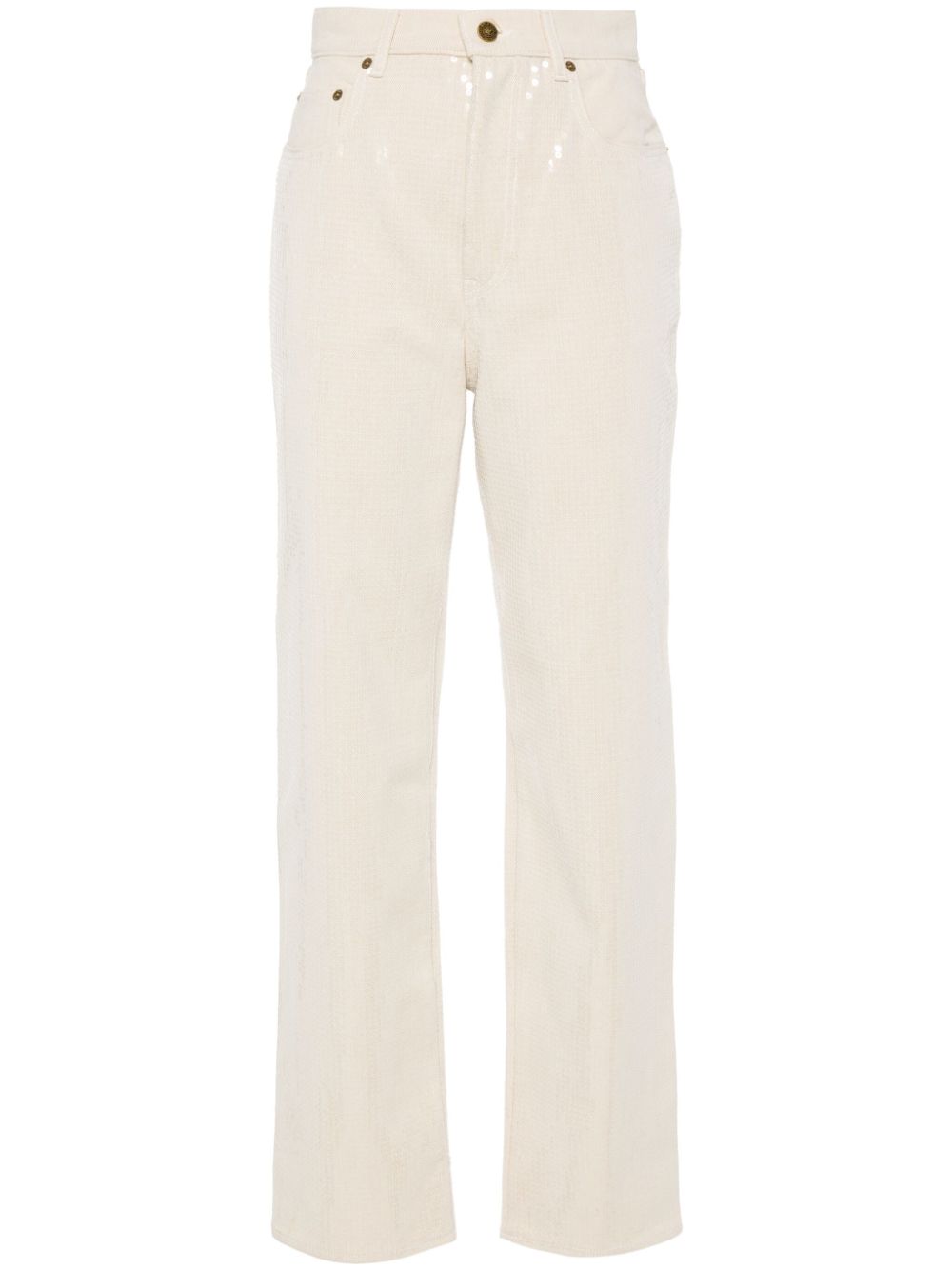 GOLDEN GOOSE Denim Pants with Star Stud Embellishments