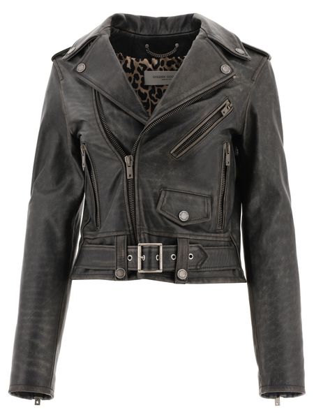 GOLDEN GOOSE Worn-Out Effect Leather Jacket - Size 42