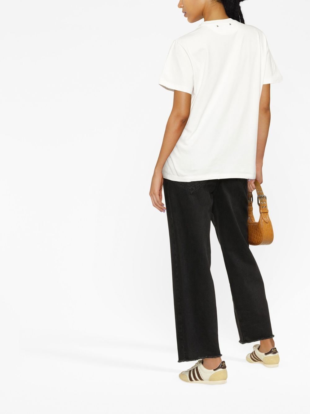 GOLDEN GOOSE Cotton T-Shirt with Stone Embellishments