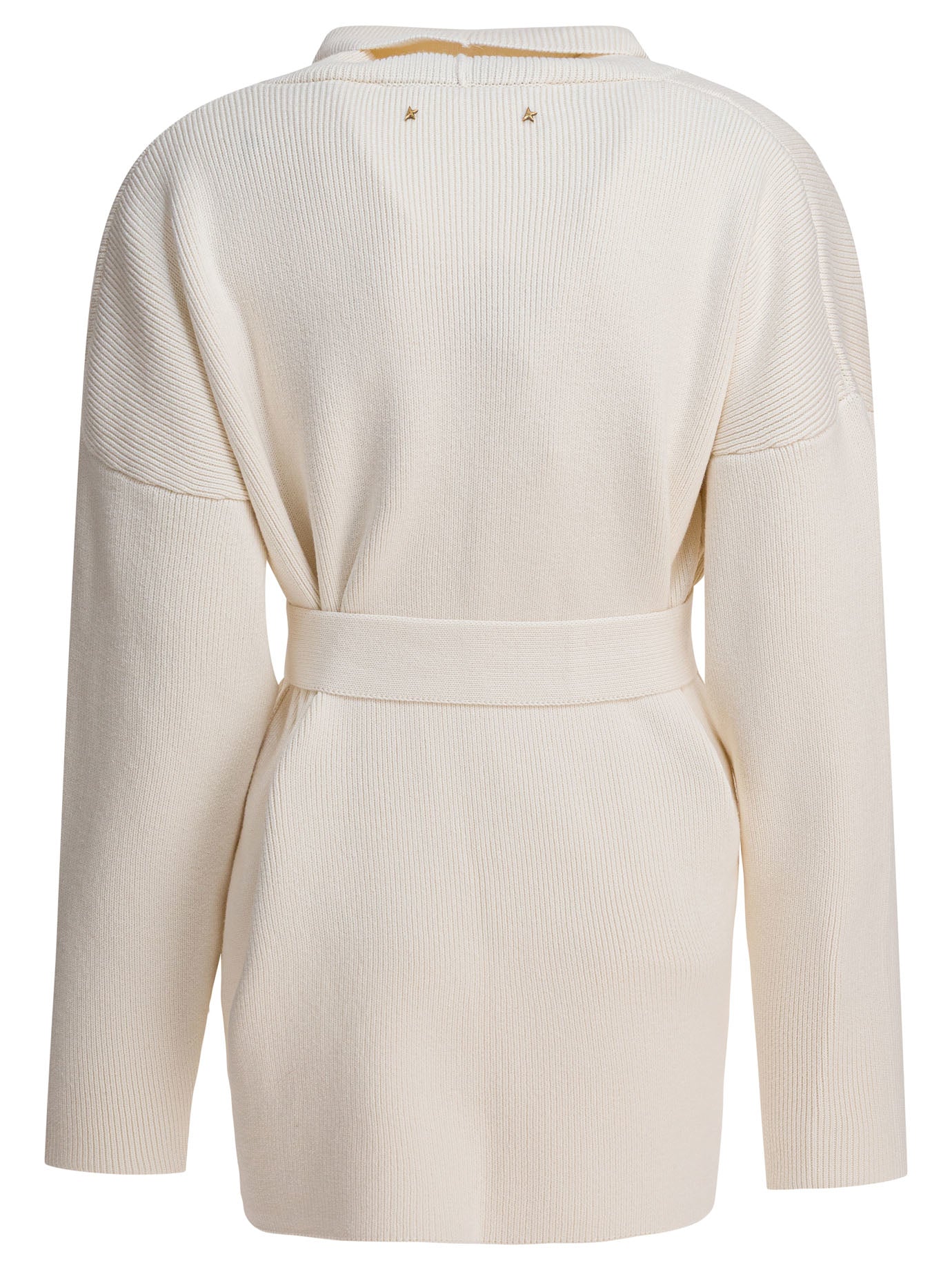 GOLDEN GOOSE Women's Belted Knit Cardigan with Embroidered Flowers