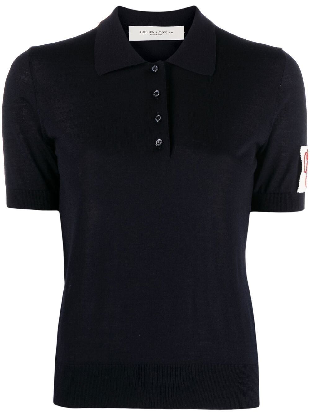 GOLDEN GOOSE Short Sleeve Virgin Wool Polo