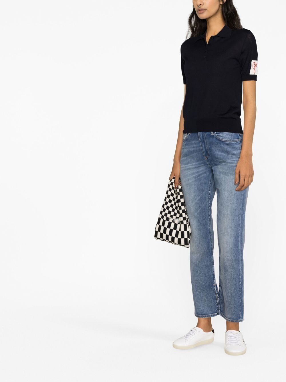 GOLDEN GOOSE Short Sleeve Virgin Wool Polo