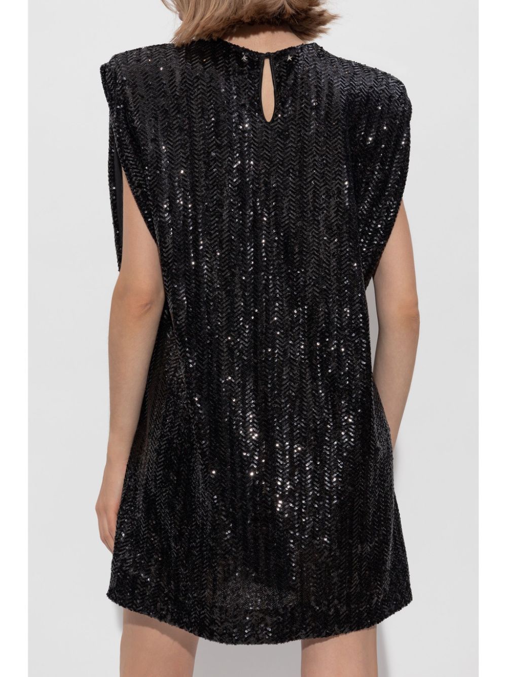 GOLDEN GOOSE Sequined Mini Dress with Shoulder Pads