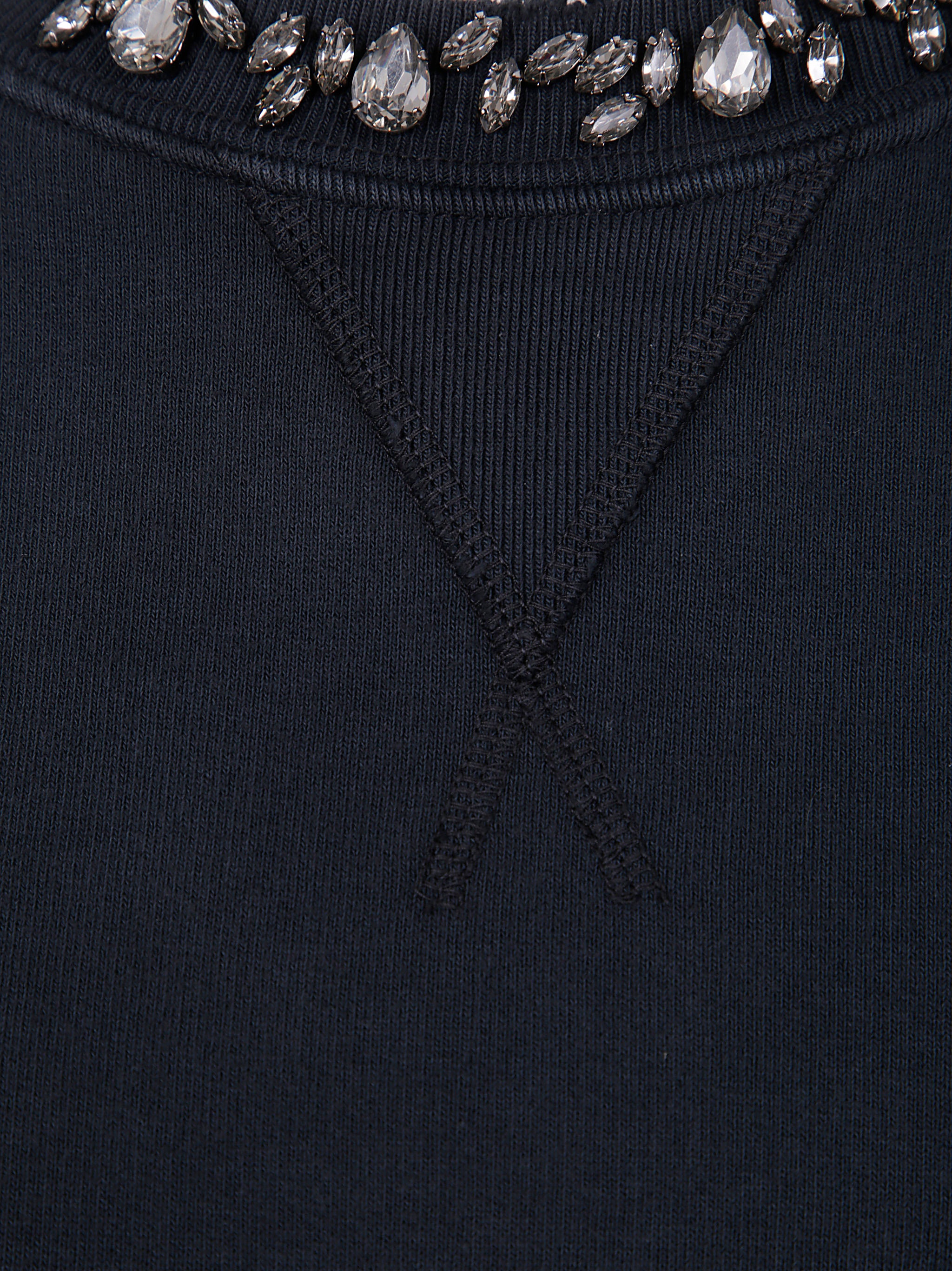 GOLDEN GOOSE Distressed Cropped Sweatshirt with Embellished Detail