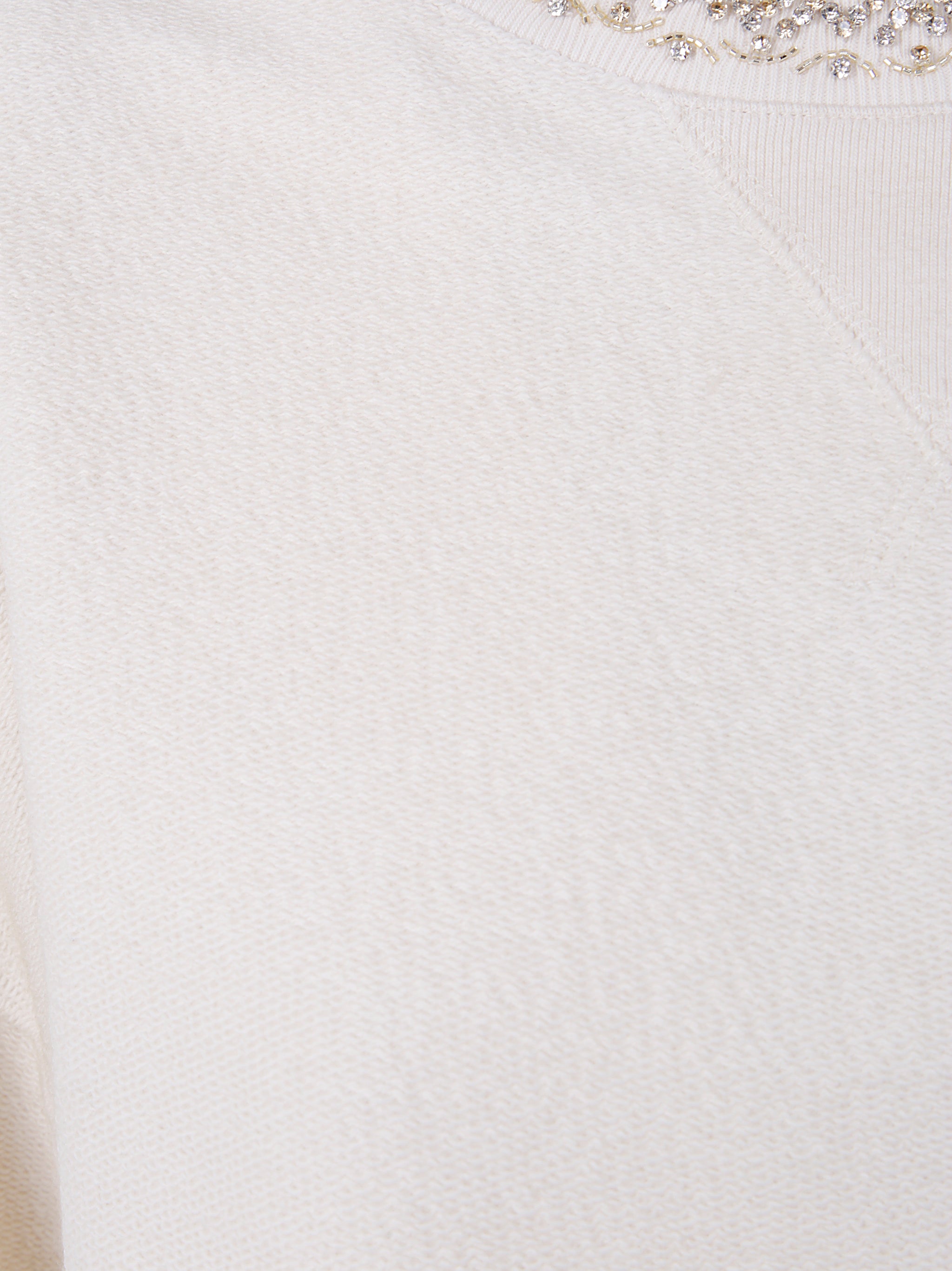 GOLDEN GOOSE Vintage Treatment Cropped Crew Neck Sweatshirt with Stones