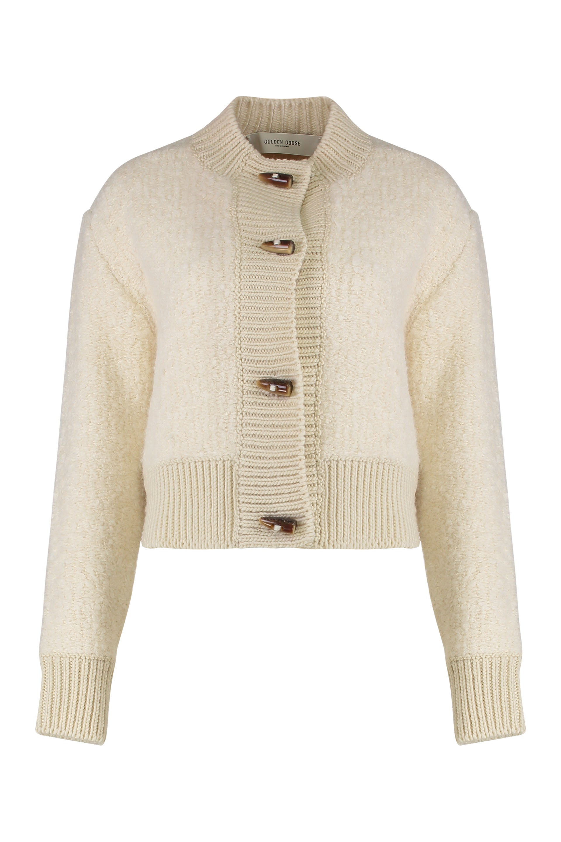 GOLDEN GOOSE Elegant Women's Knit Cardigan with Hook Closure