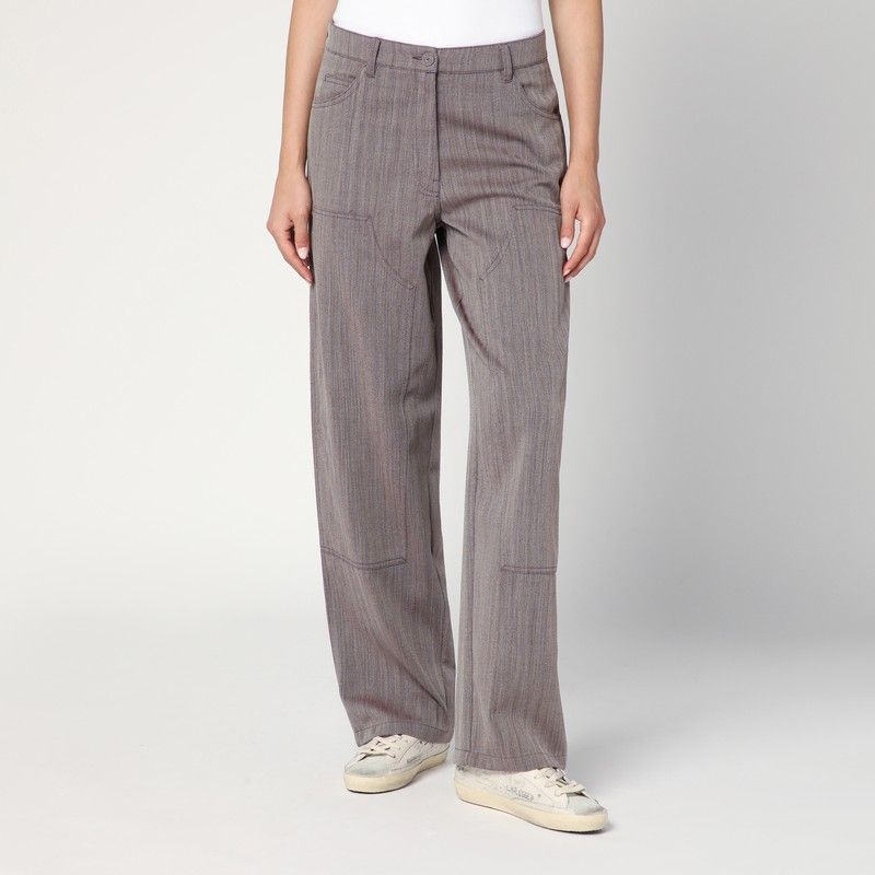 GOLDEN GOOSE Chevron Pattern Wide Pants