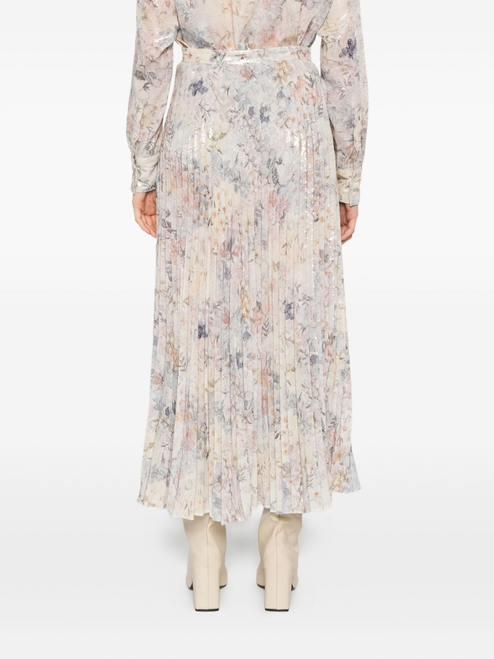 GOLDEN GOOSE Printed Midi Length A-Line Skirt