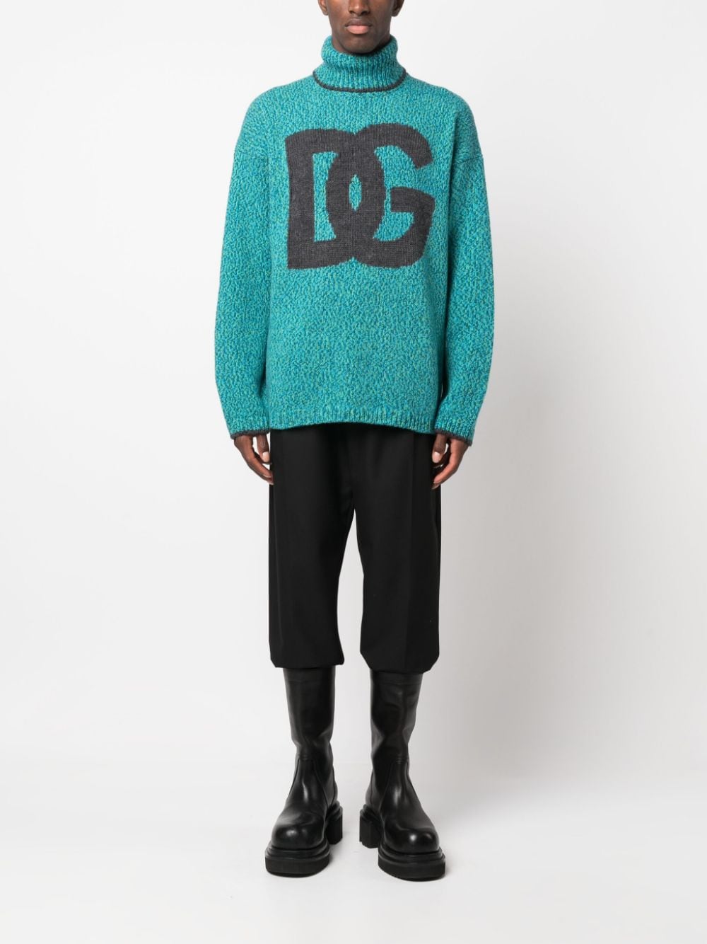DOLCE & GABBANA High Neck Wool Blend Sweater for Men