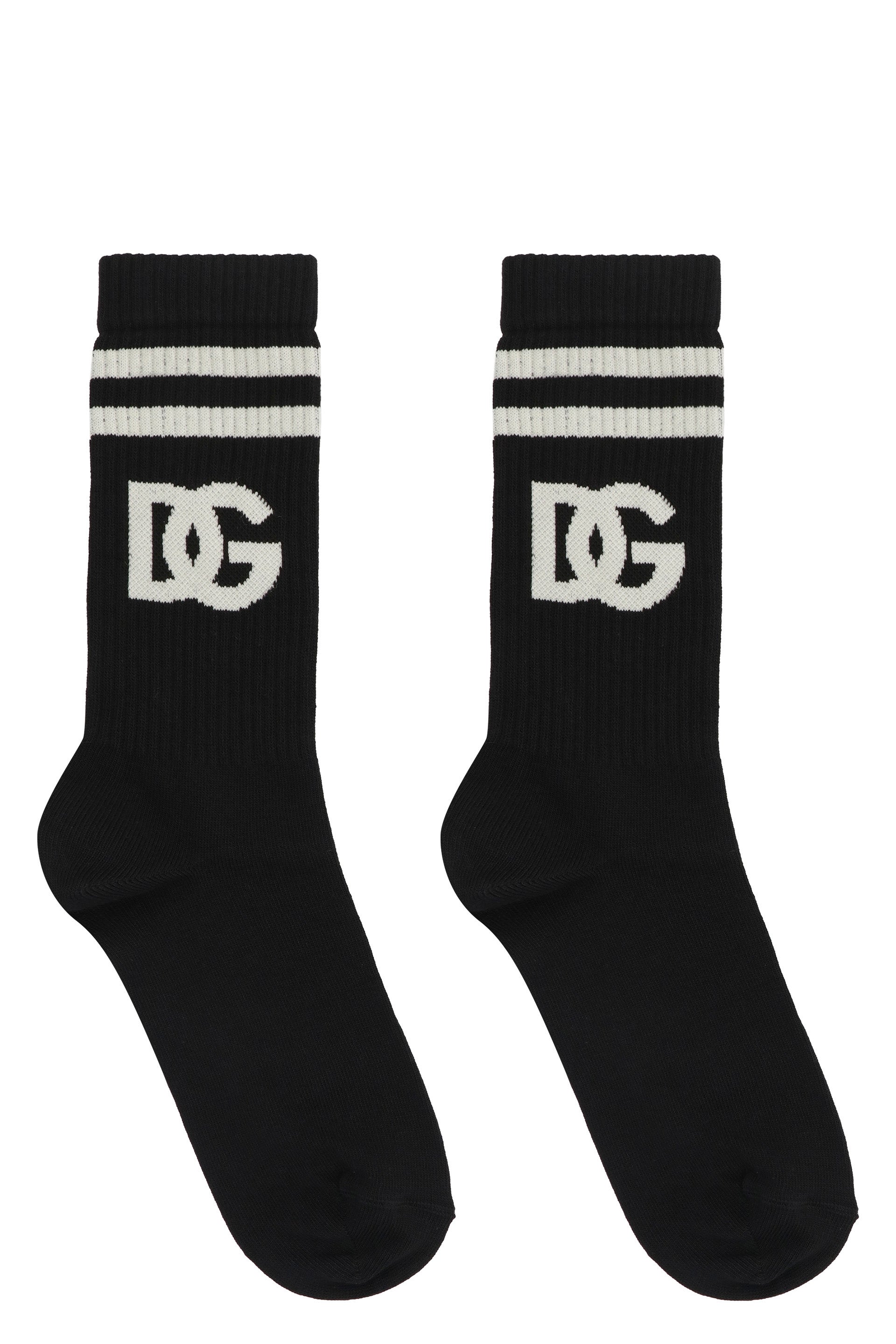 DOLCE & GABBANA Logo Cotton Blend Socks for Men