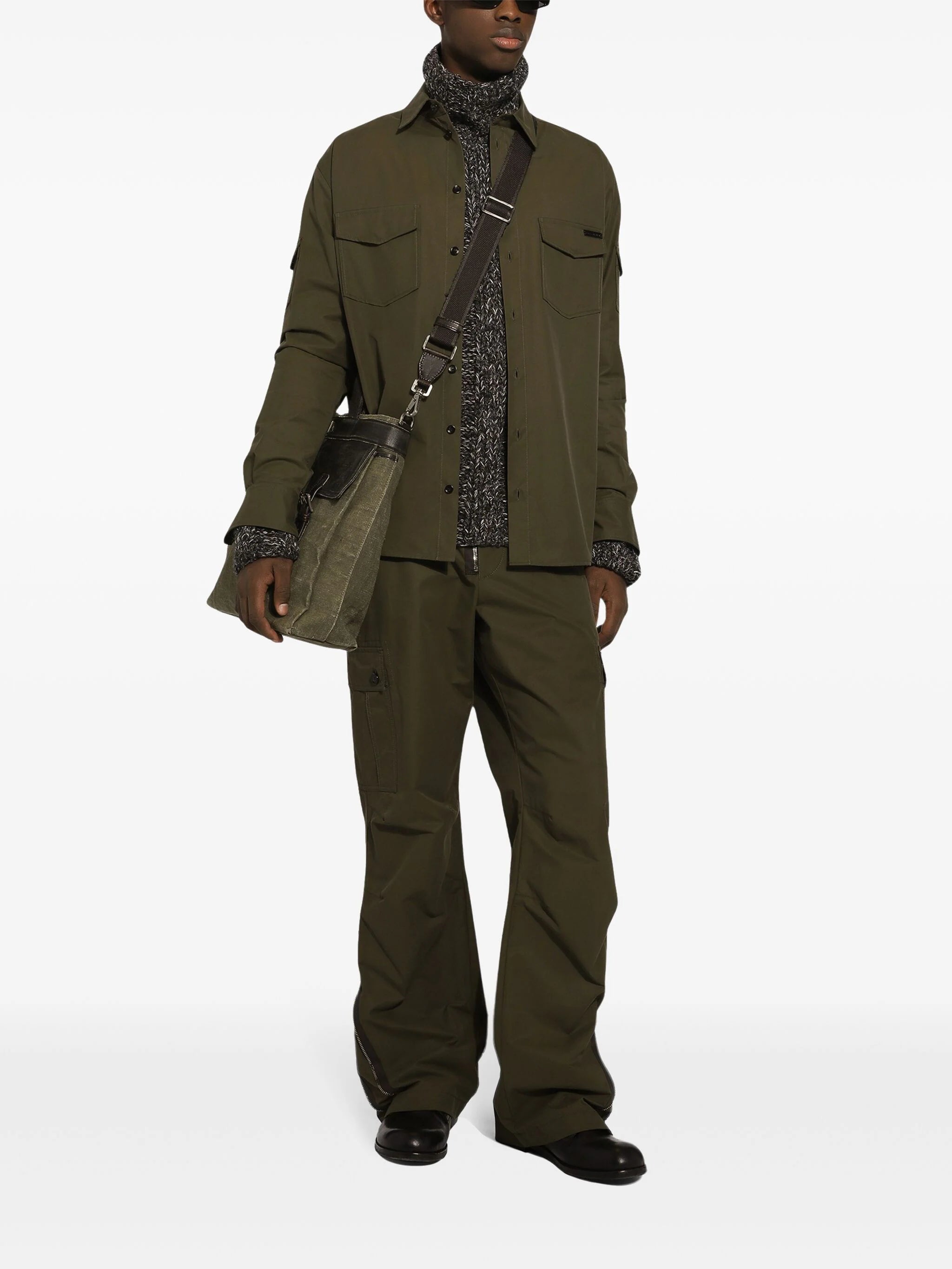 DOLCE & GABBANA Stylish Multicolor Wool Silk Turtleneck for Men